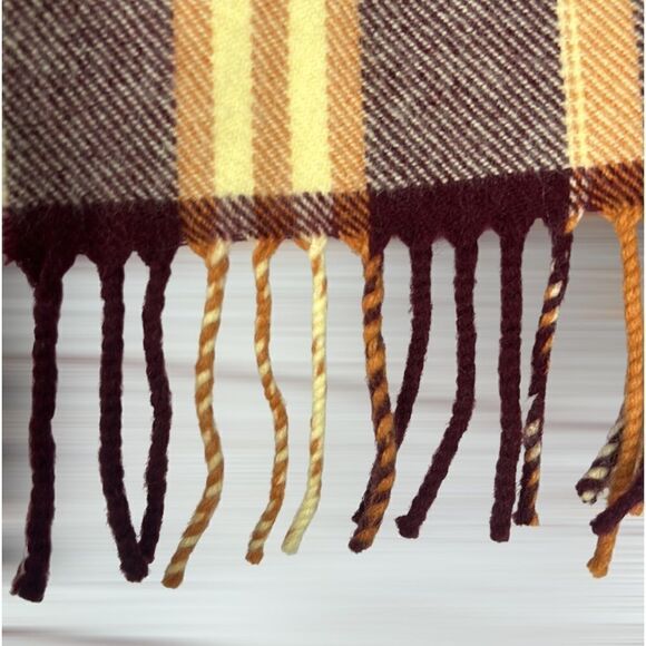 Vintage 100% Pure New Wool England Tartan Plaid Scarf 57x11,5 inches. - Picture 5 of 7